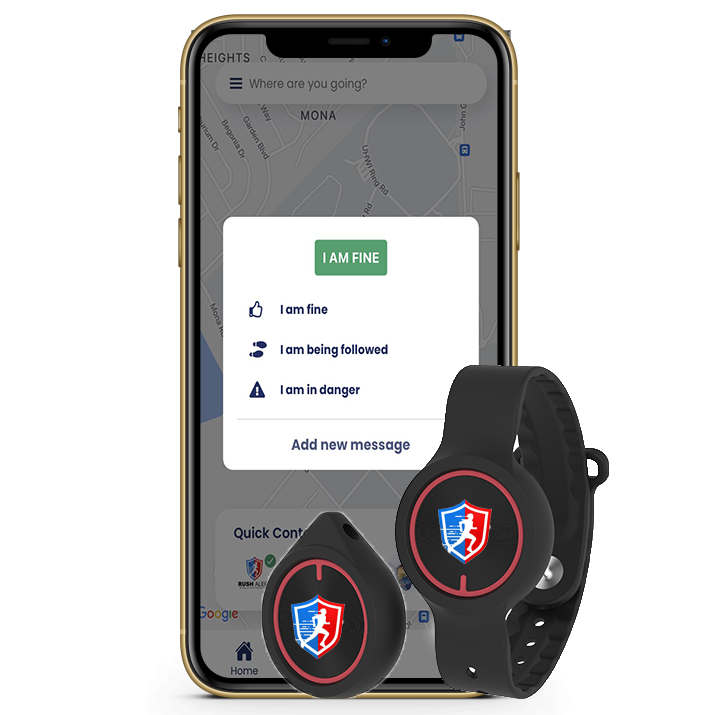 button and watch with logo